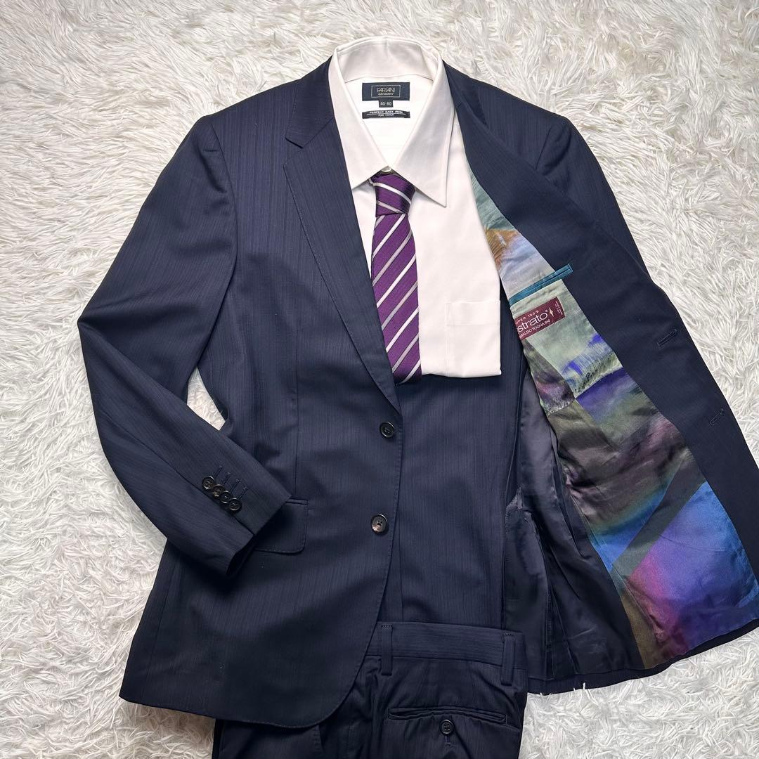 希少 現行 極美品 アート柄 ポールスミス 高級トラバルド生地 セットアップ