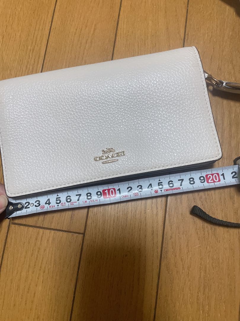 COACH ホワイトレザー ショルダーバッグ スマホショルダー ウォレット