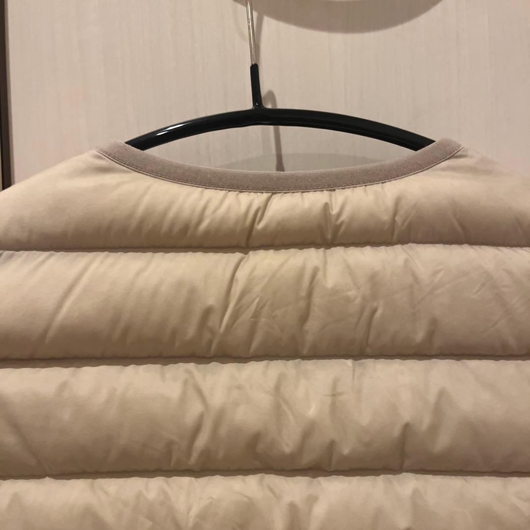 《美品・訳あり》DANTON インナーダウンベスト　サンドベージュ　Mサイズ