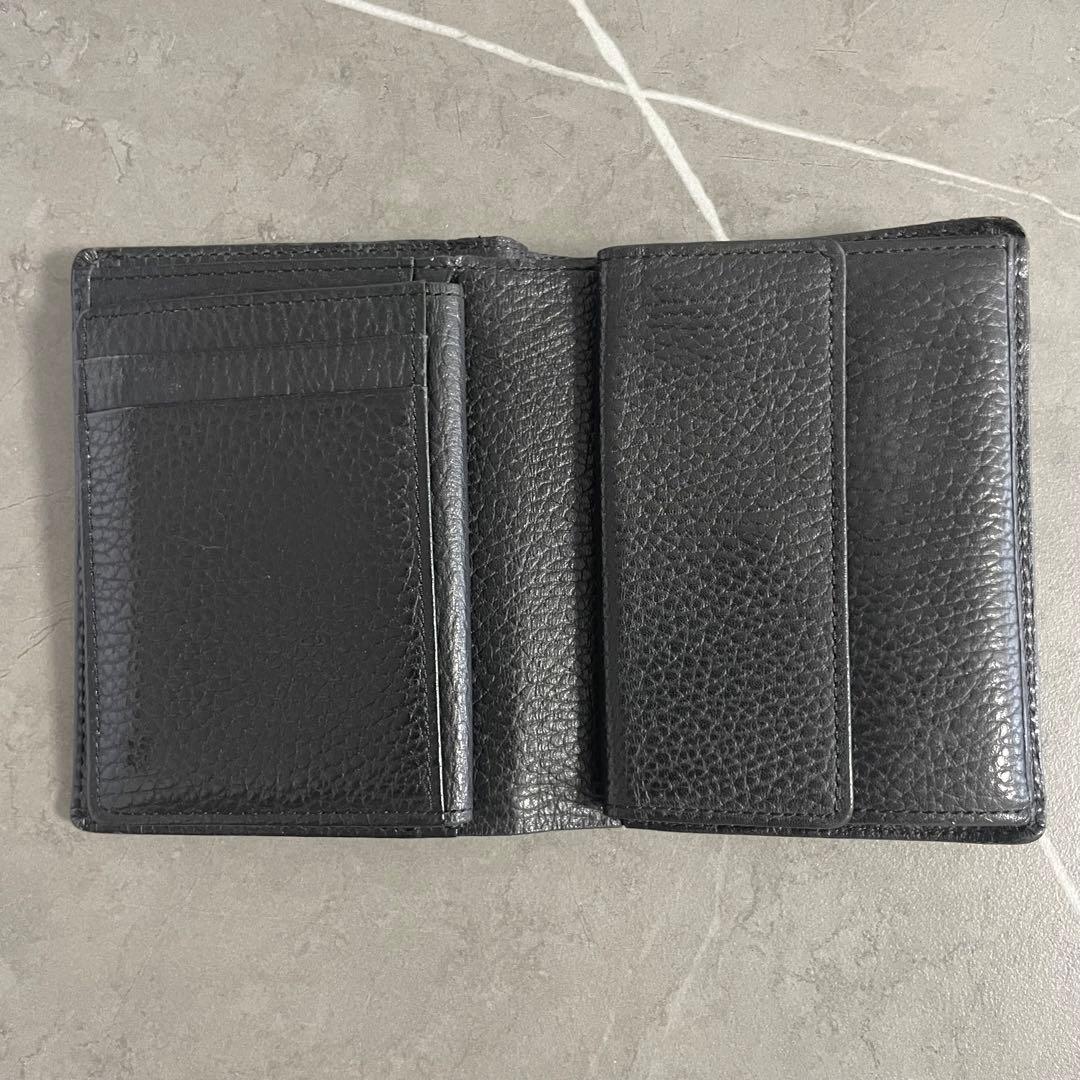 BURBERRY 二つ折り財布 ブラック レザー　ノバチェック