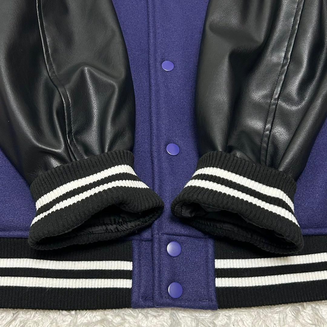 極美品 NBA ロサンゼルス レイカーズ スタジャン ウール レザー切替 XL