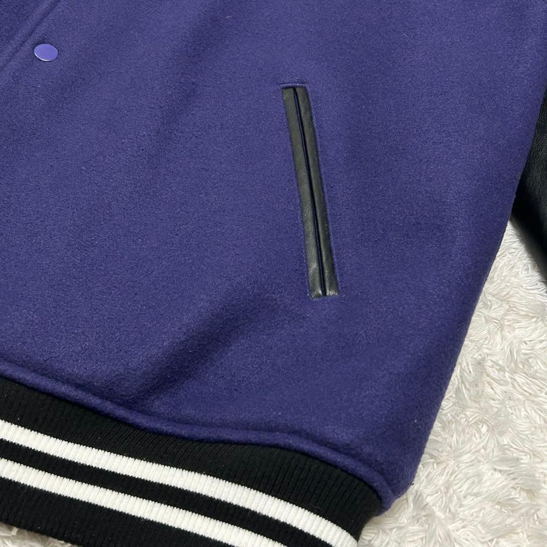 極美品 NBA ロサンゼルス レイカーズ スタジャン ウール レザー切替 XL