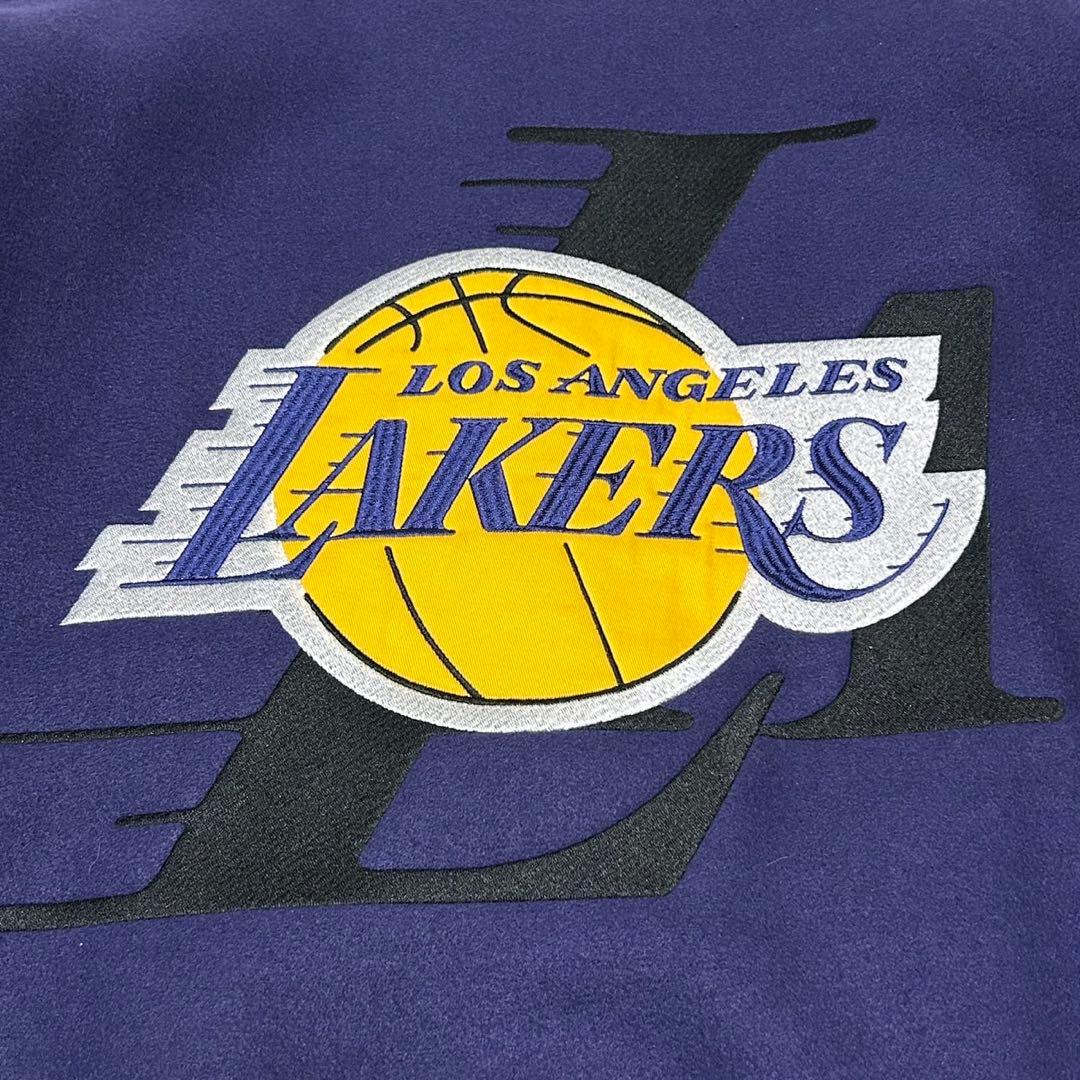 極美品 NBA ロサンゼルス レイカーズ スタジャン ウール レザー切替 XL