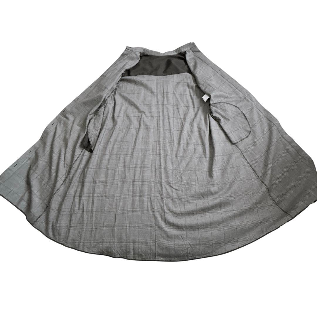 アナイ　シャツワンピース　グレンチェック　長袖　グレー　着丈116cm 38 M