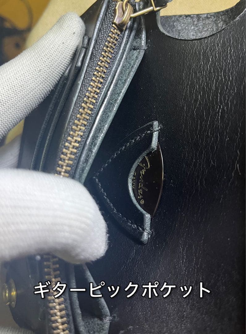 ミドル トラッカーウォレット 姫路レザー タンニン鞣し ギターピックポケット付き