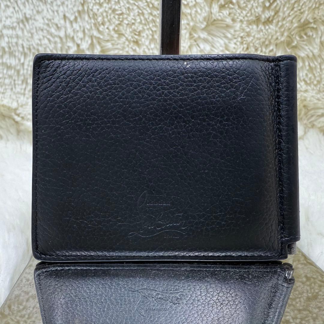 ✨美品✨ クリスチャンルブタン マネークリップ ブラック スタッズ ロゴ レザー