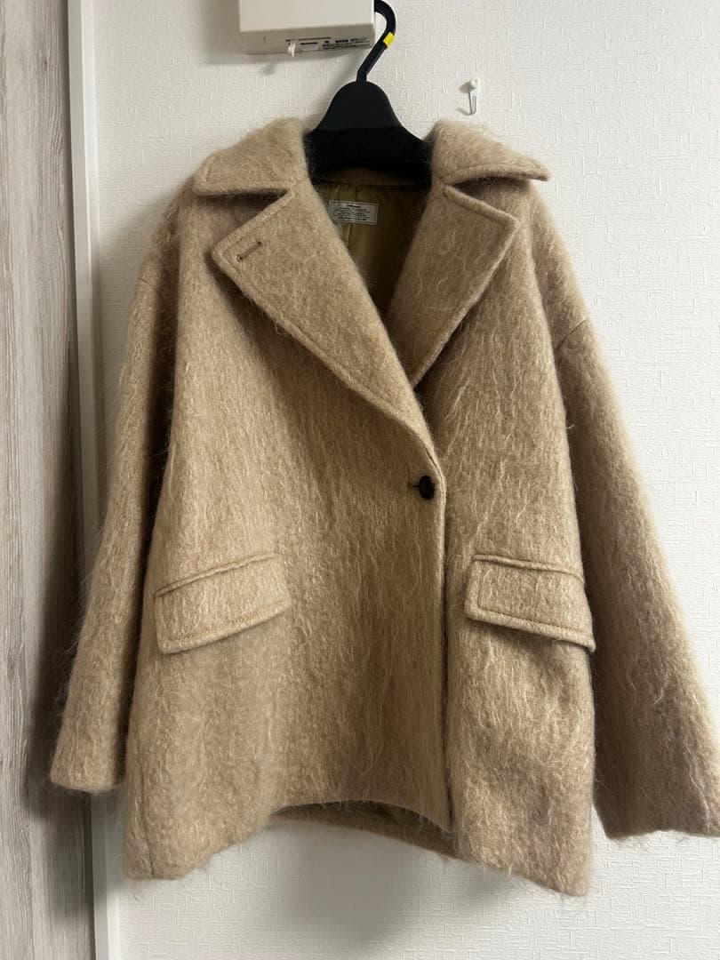 モヘヤミックスシャギーショートコート