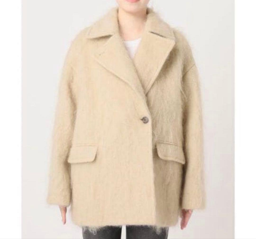 モヘヤミックスシャギーショートコート