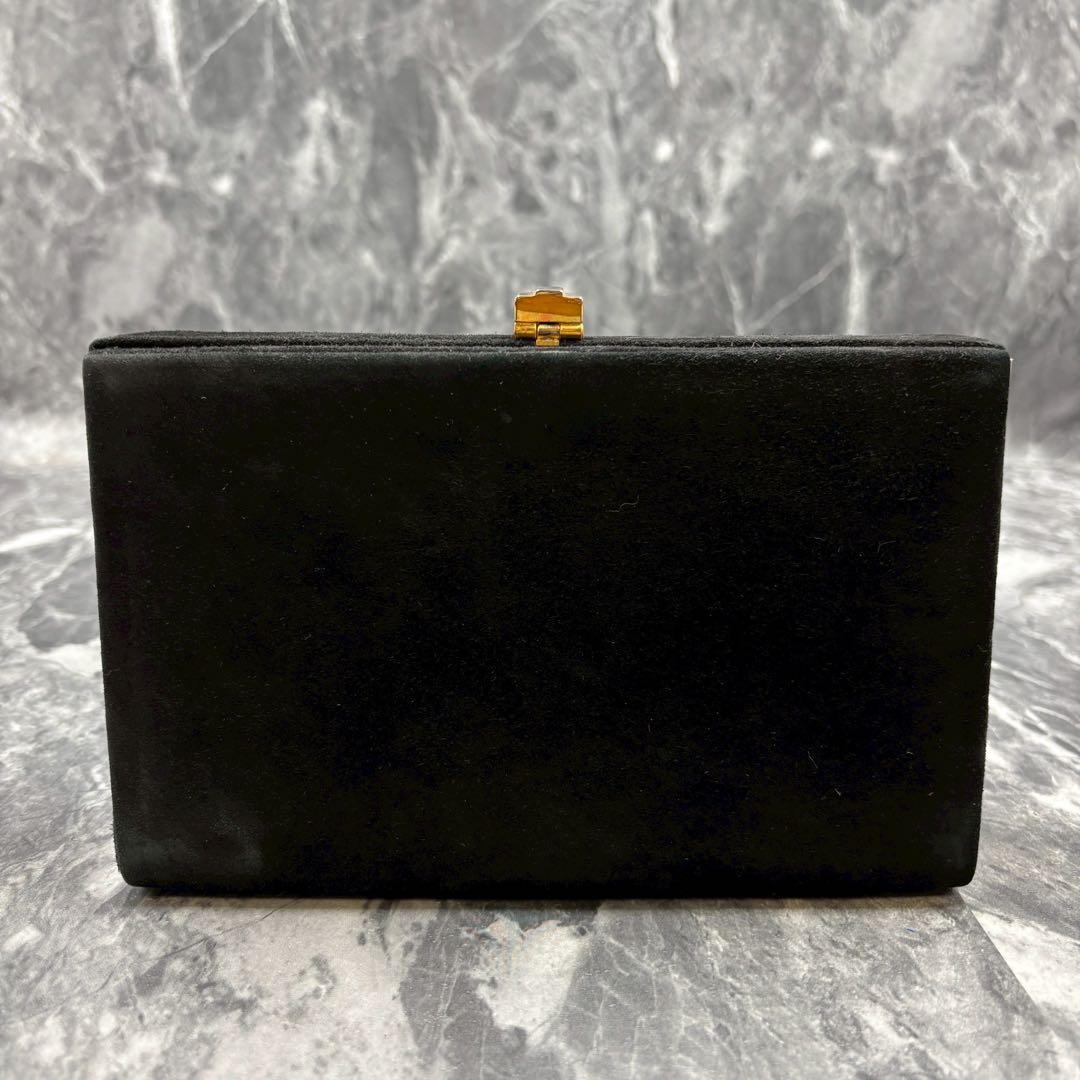 ✨美品✨GUCCI クラッチバッグ セカンド ブラック 黒 スエード ゴールド