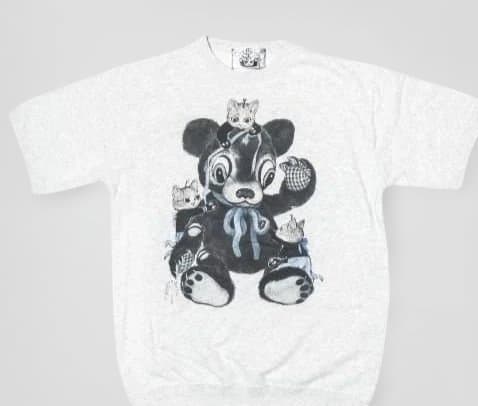 ボリス雑貨店　半袖スェット ３ギュスと黒いクマXL ヒグチユウコ