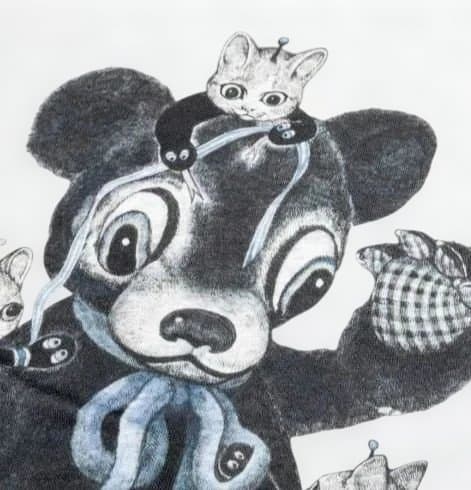 ボリス雑貨店　半袖スェット ３ギュスと黒いクマXL ヒグチユウコ