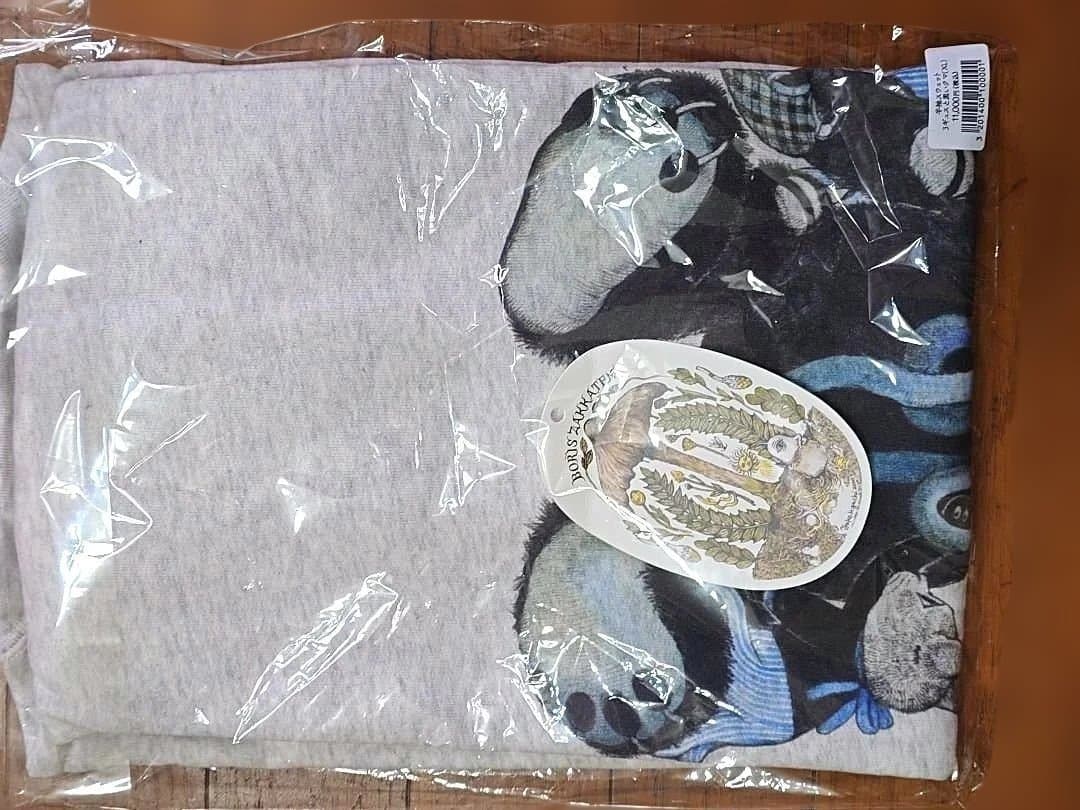 ボリス雑貨店　半袖スェット ３ギュスと黒いクマXL ヒグチユウコ