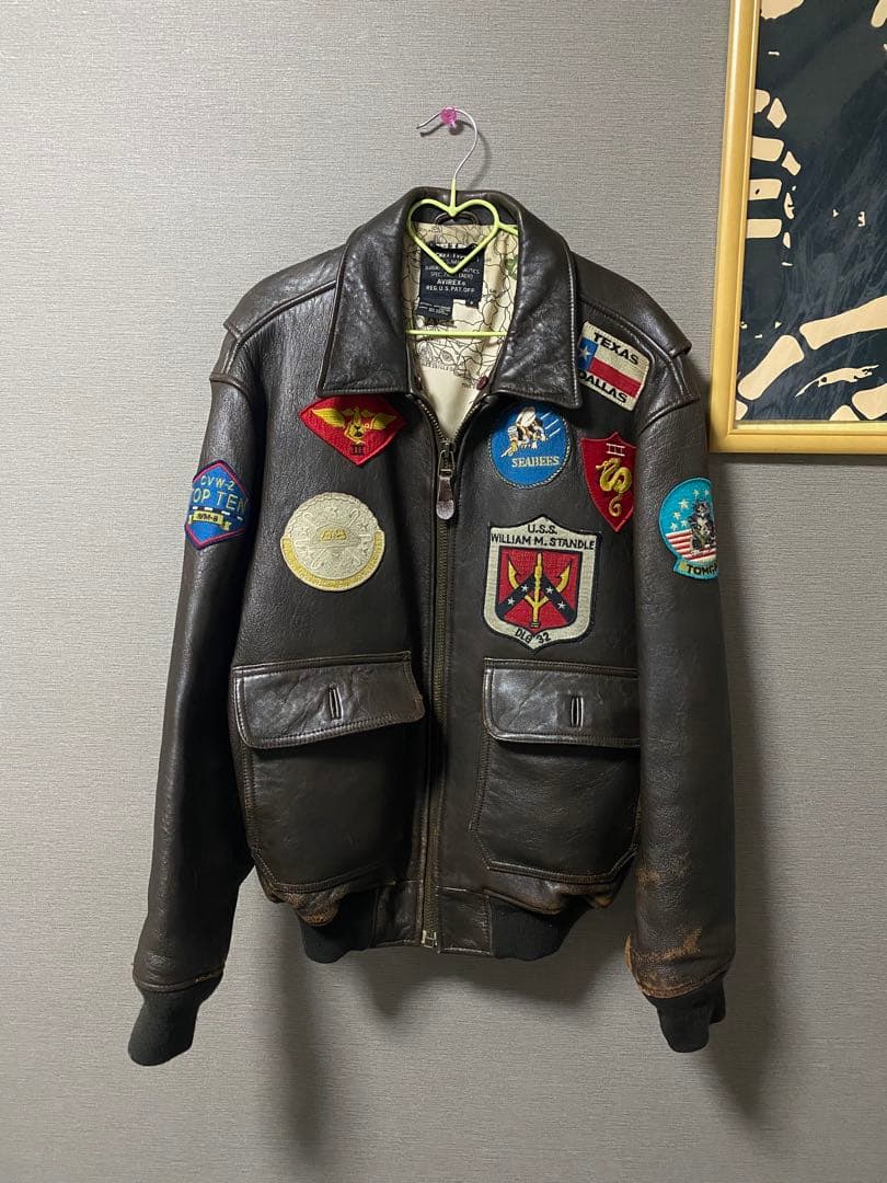 A*n様 AVIREX G-1レザー フライトジャケット パッチ付き