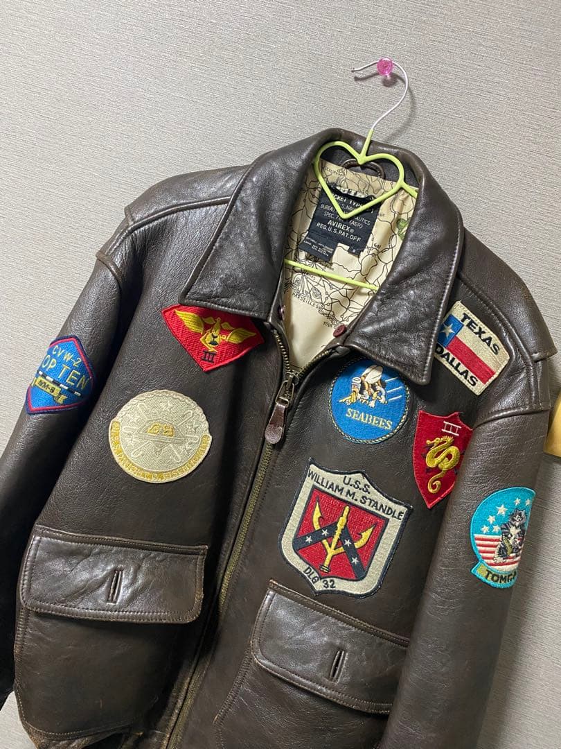 A*n様 AVIREX G-1レザー フライトジャケット パッチ付き