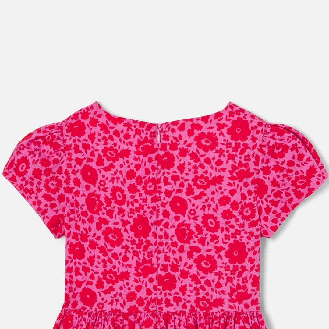 新品　Jacadi × LIBERTY 花柄　半袖ワンピース ピンク　4A