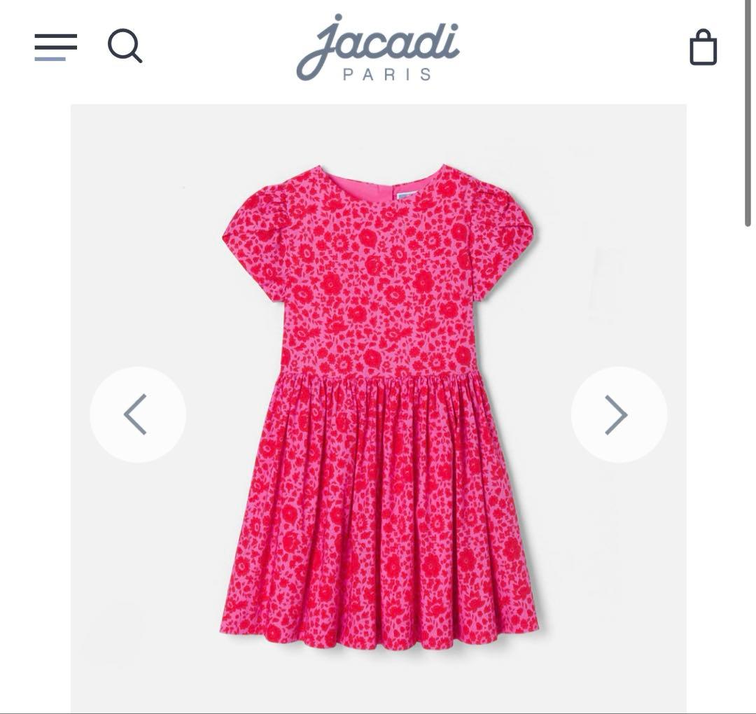 新品　Jacadi × LIBERTY 花柄　半袖ワンピース ピンク　4A