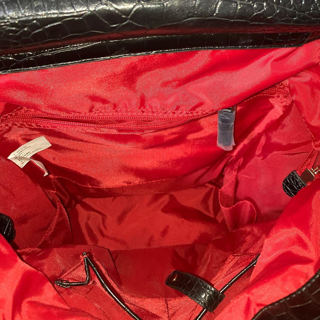 【良品】SWANY キャリーバッグ 黒 クロコ型押し 4輪 ストッパー付き