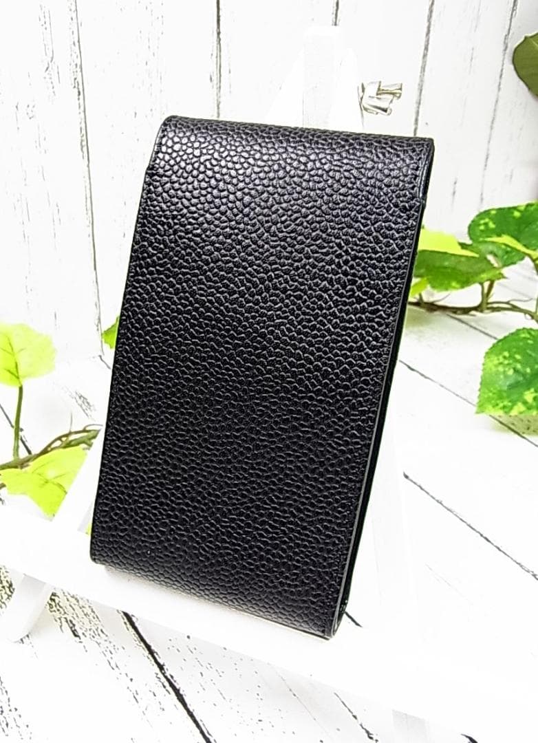 正規美品シャネル　キャビアスキン チェーン付ポーチ型キーケース シガレットケース