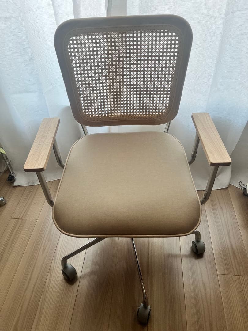 【極美品】LOWYA ラタン調デスクチェア 韓国インテリア風