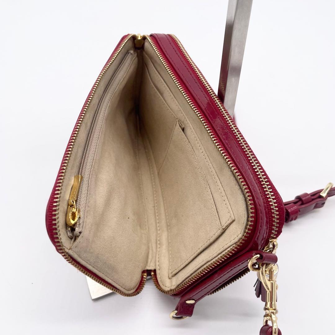 ATAO アミュレットケリー ショルダーバッグ　スマホ入れ　長財布 ルビー　赤