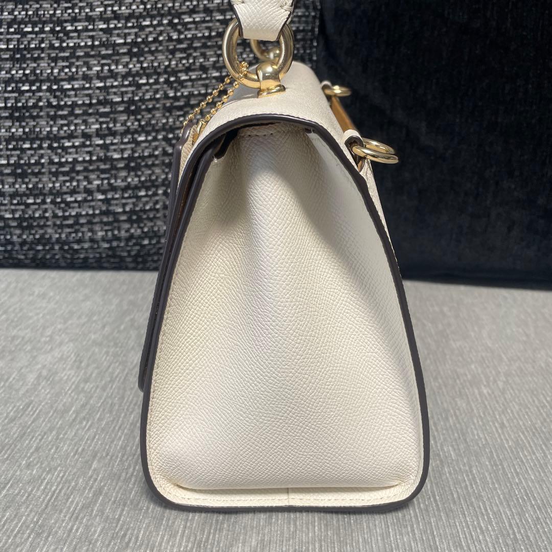 【美品】コーチ　ハンドバッグ　ショルダーバッグ　アイボリー