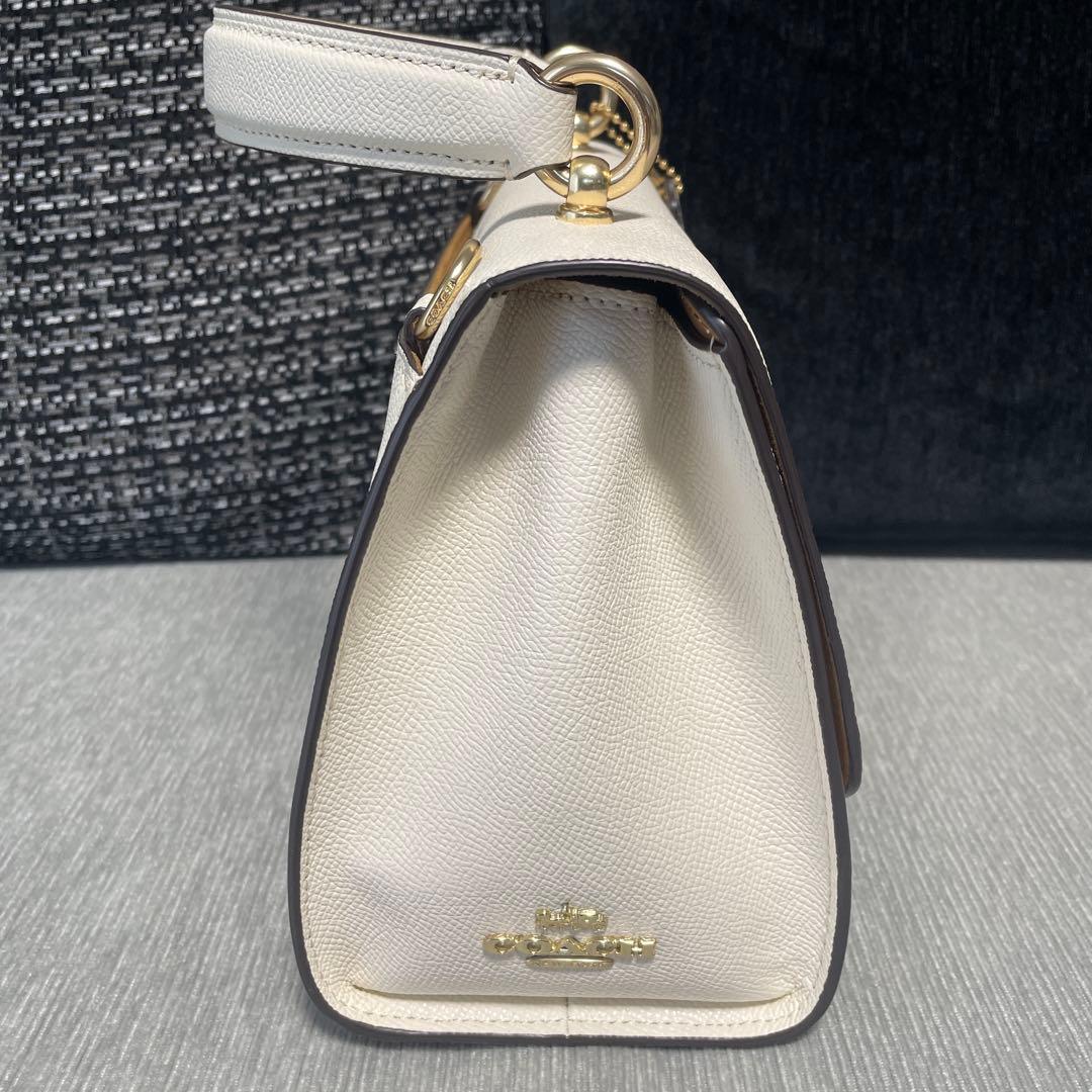 【美品】コーチ　ハンドバッグ　ショルダーバッグ　アイボリー