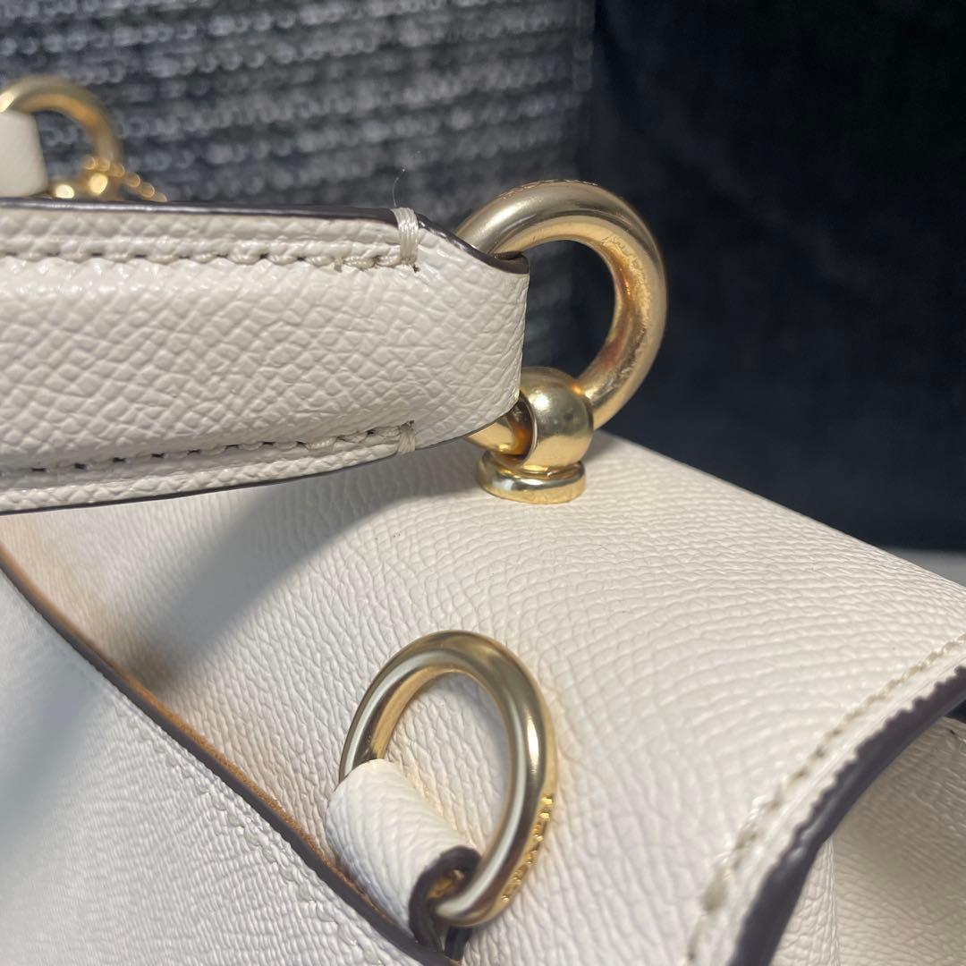 【美品】コーチ　ハンドバッグ　ショルダーバッグ　アイボリー