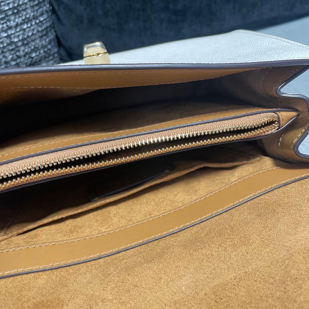 【美品】コーチ　ハンドバッグ　ショルダーバッグ　アイボリー