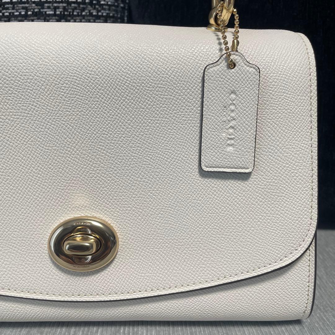 【美品】コーチ　ハンドバッグ　ショルダーバッグ　アイボリー