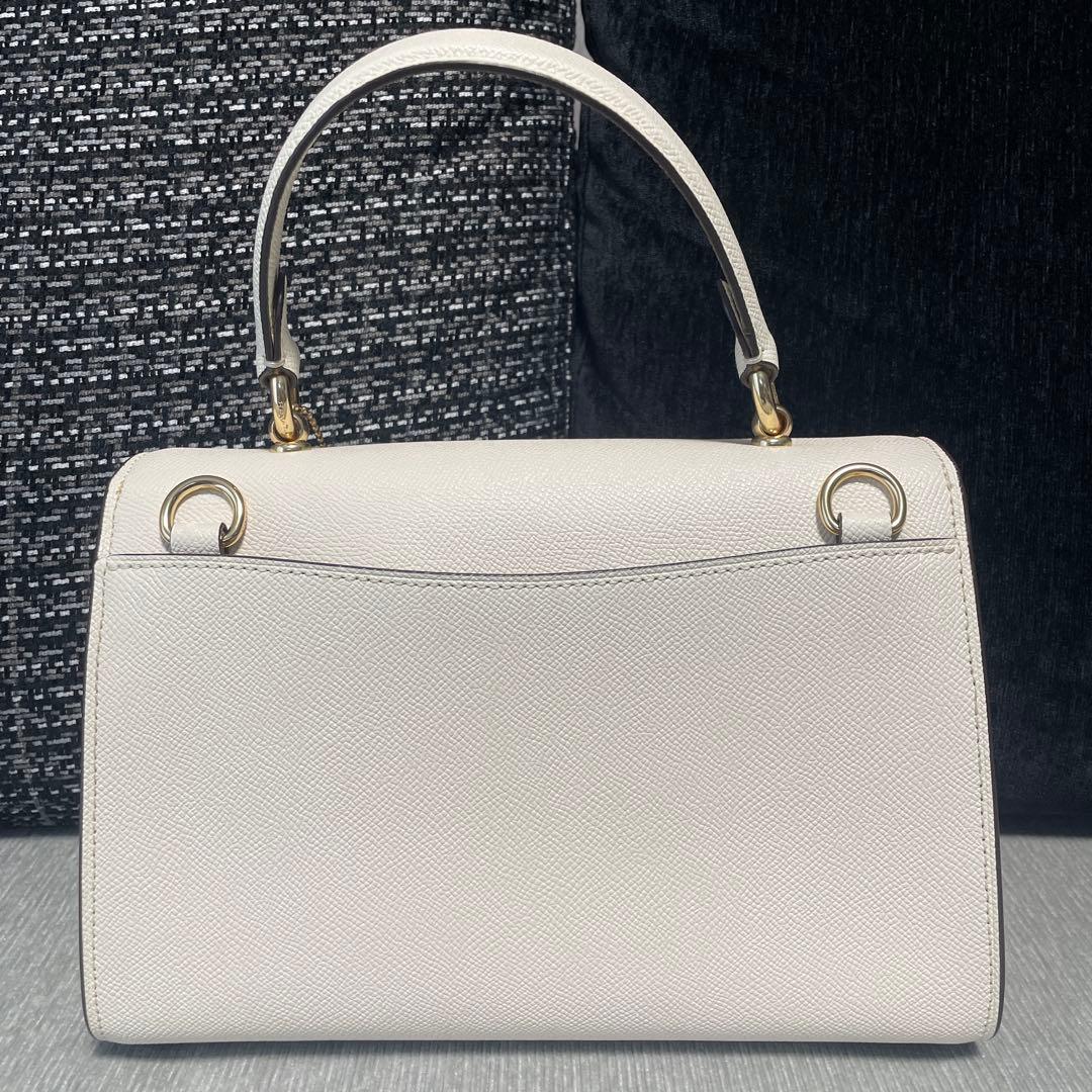 【美品】コーチ　ハンドバッグ　ショルダーバッグ　アイボリー