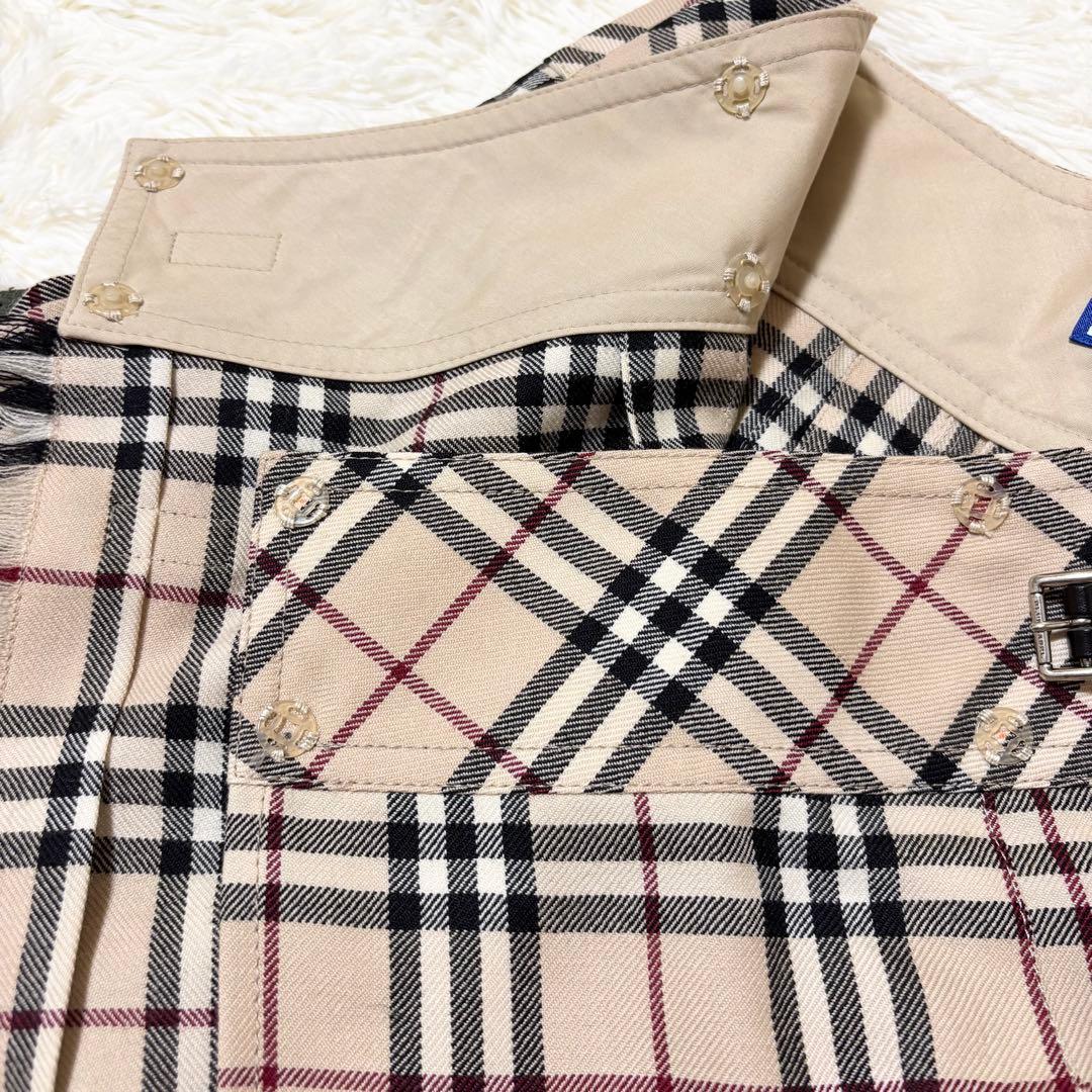 ✨極美品✨バーバリーブルーレーベル ミニスカート プリーツ ベルトノバチェック