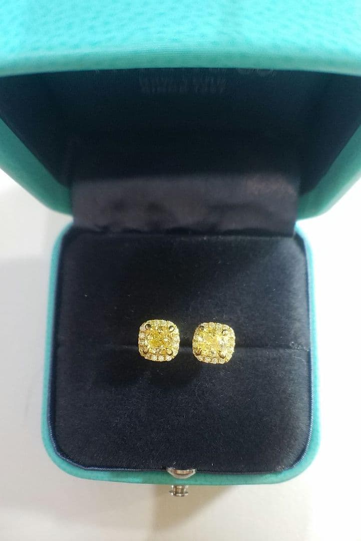 kico！最高級ソナイエローダイヤモンド ピアス+最高級モアサナイトリング