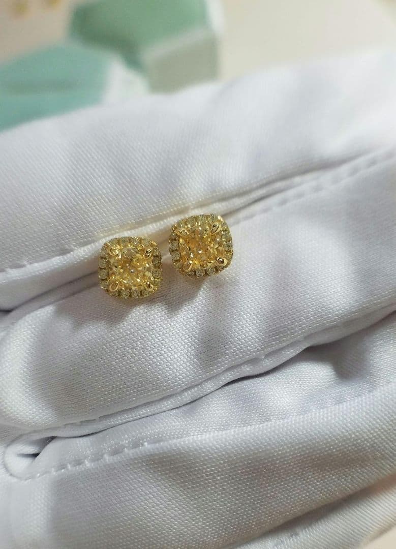 kico！最高級ソナイエローダイヤモンド ピアス+最高級モアサナイトリング