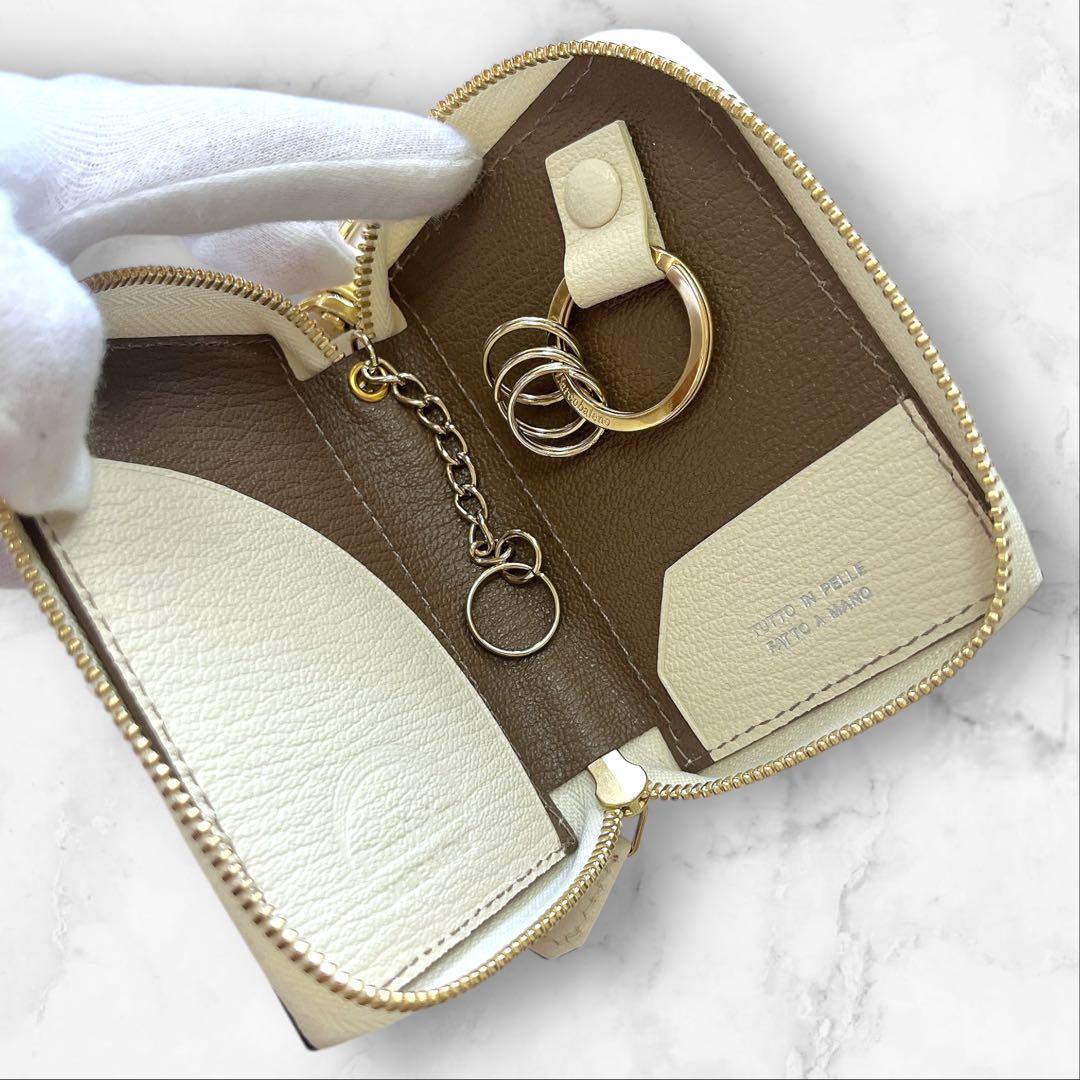 【未使用★現行品】ラコバレーノ スマートWキーケース オフホワイト