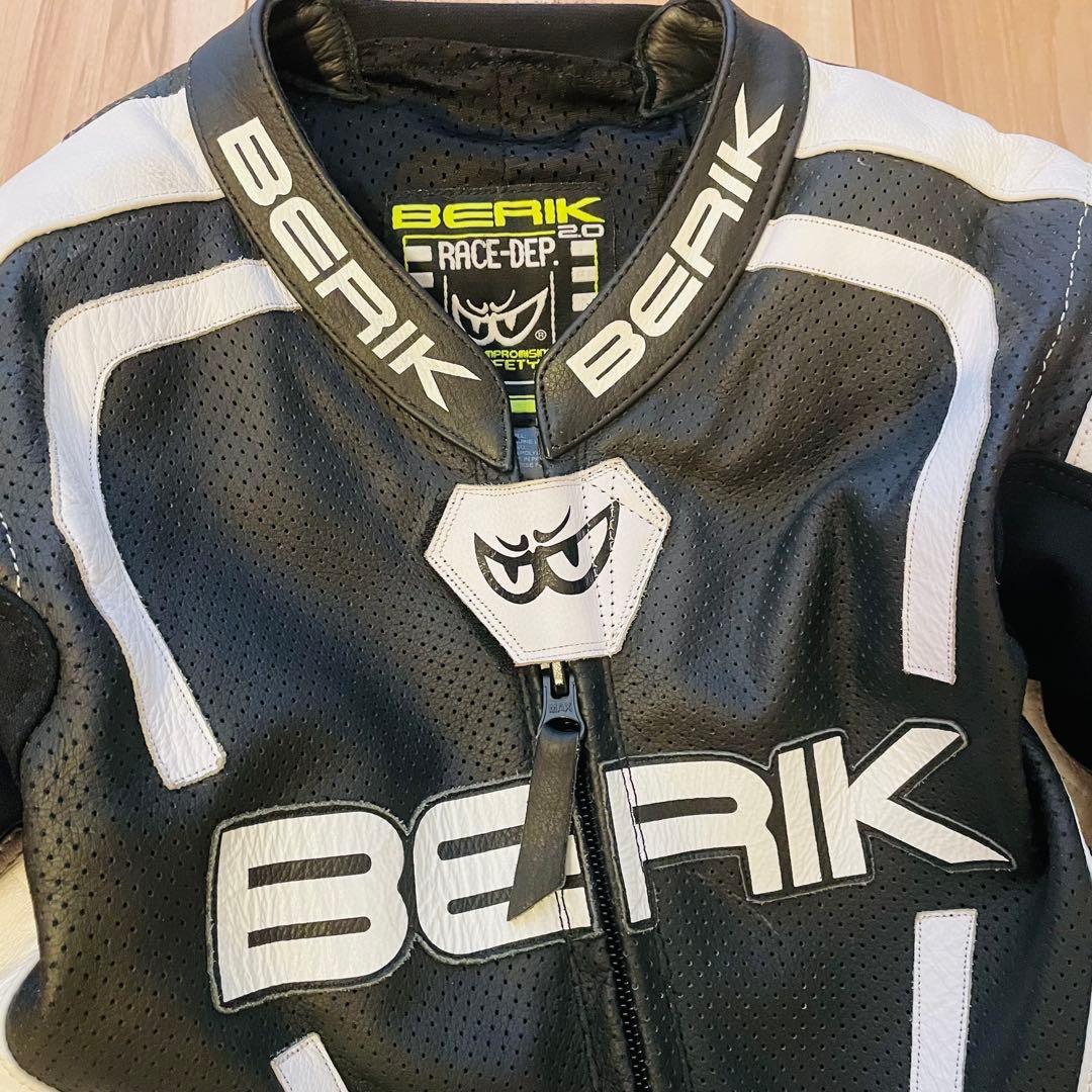 【極美品】BERIK 2.0革ツナギ レーシングスーツ 胸・脊髄プロテクター54