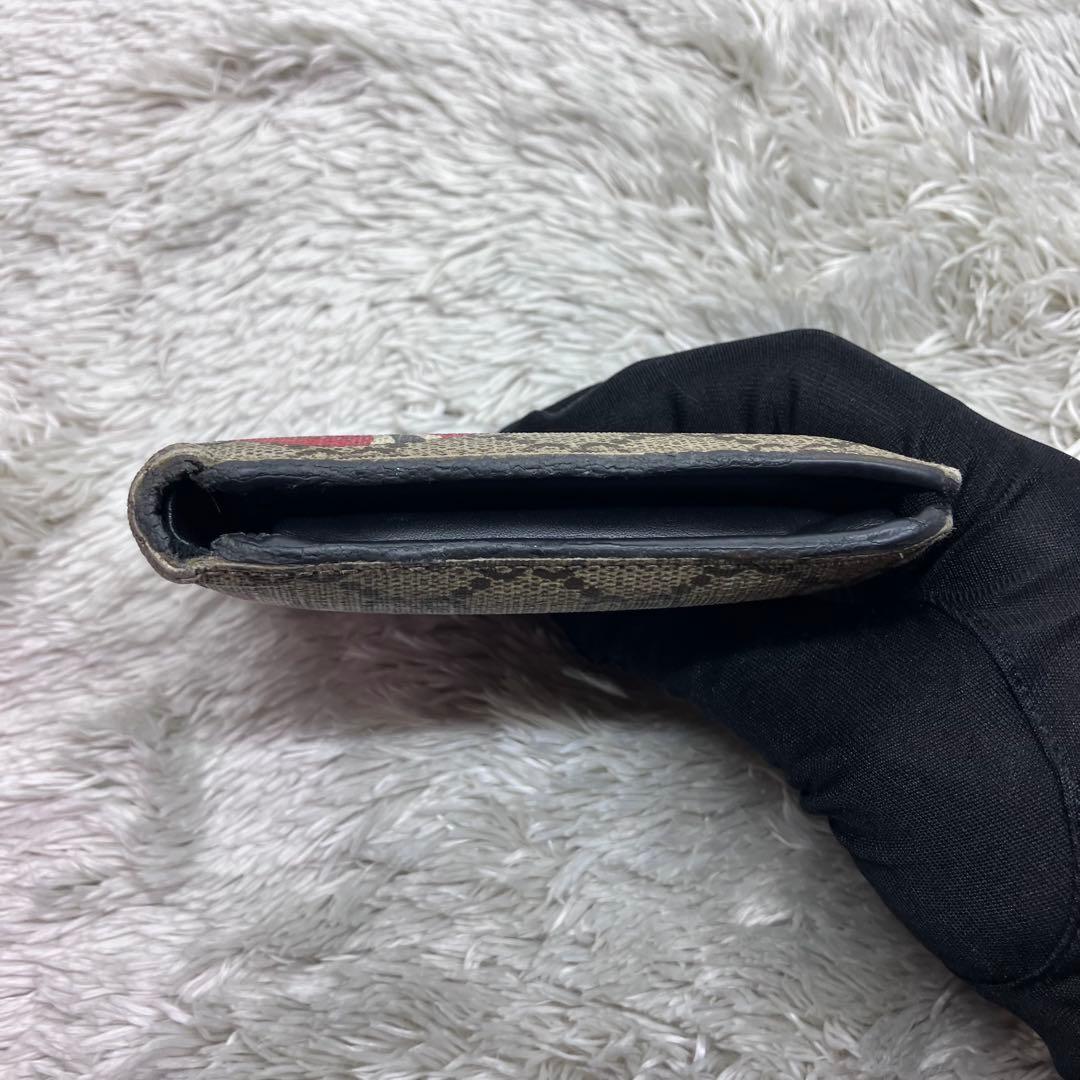 GUCCI キングスネーク GGスプリーム 二つ折り財布 GG柄 PVC ヘビ