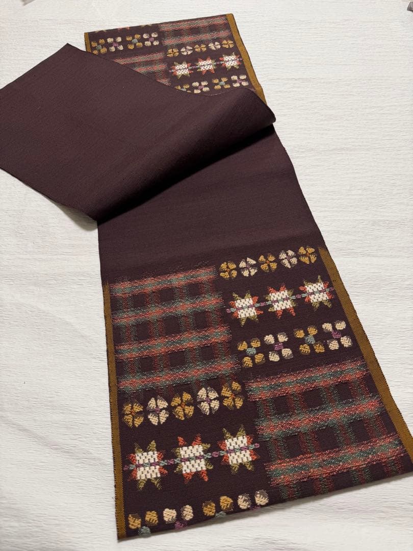 帯屋捨松 謹製 \"スウェーデン裂文\" 名古屋帯 正絹