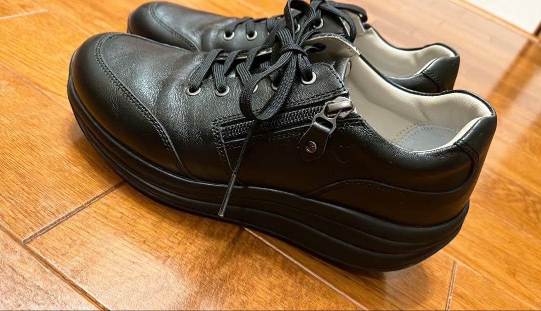 お値下げ☆Joyaジョーヤサイドジップ付きレザー コンフォートシューズ23.5