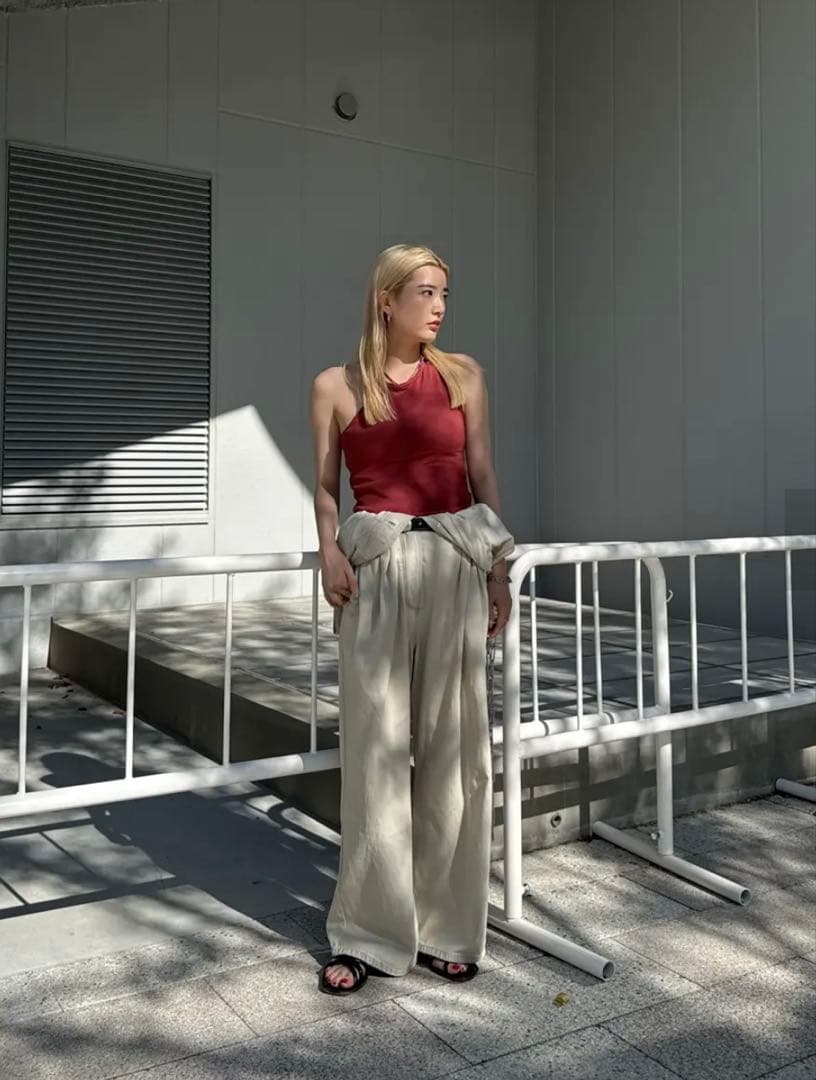 MEDI GRUNGE DENIM WIDE ROMPERS　アイボリーM