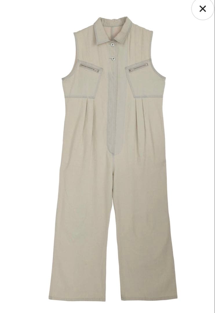 MEDI GRUNGE DENIM WIDE ROMPERS　アイボリーM