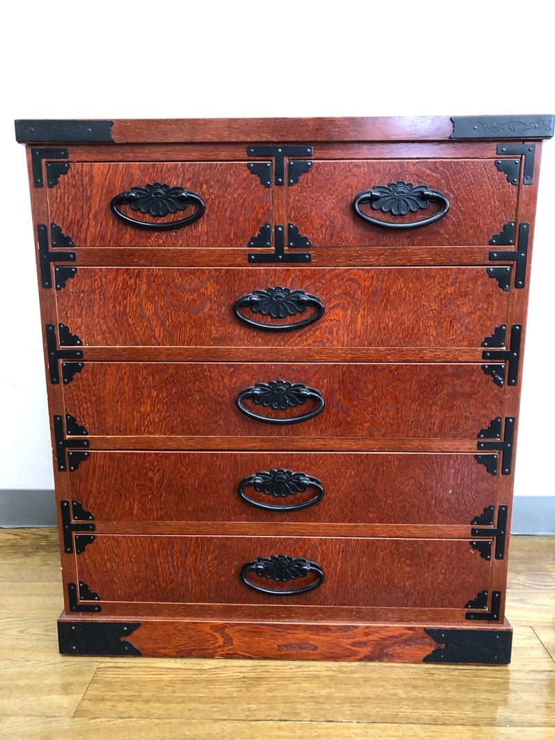 【希少品】福島民芸 民芸家具 整理箪笥 樺けやき からくりタンス 美品 送料無料