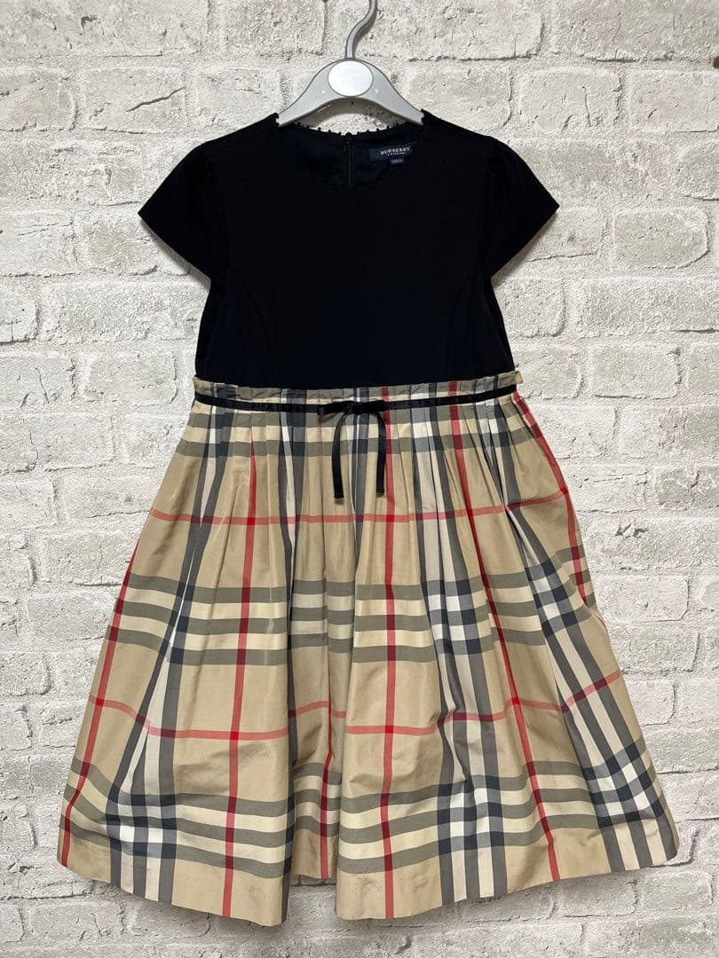 バーバリー ドッキングノバチェックワンピース　チュールスカート　130cm