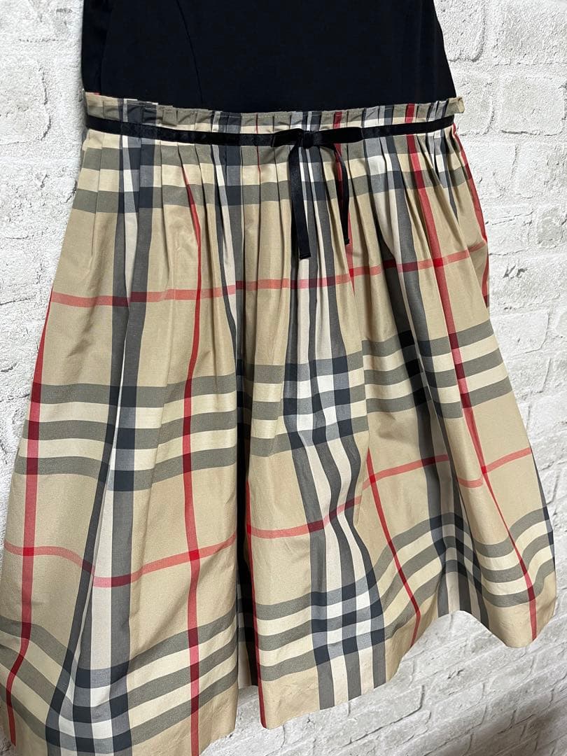 バーバリー ドッキングノバチェックワンピース　チュールスカート　130cm