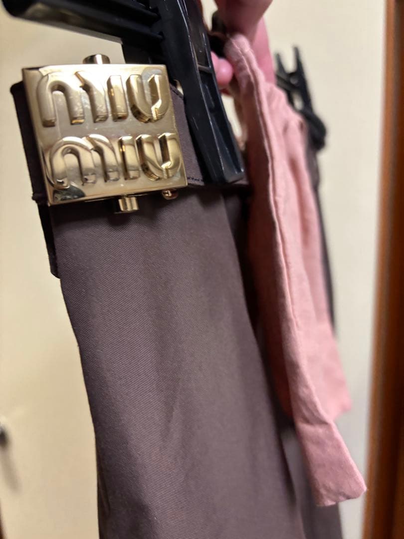 週末限定価格ミュウミュウ　Panama cotton skirt ダークブラウン