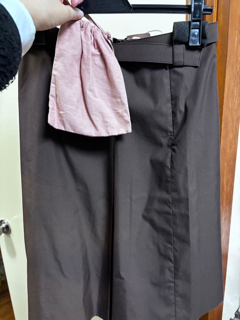 週末限定価格ミュウミュウ　Panama cotton skirt ダークブラウン