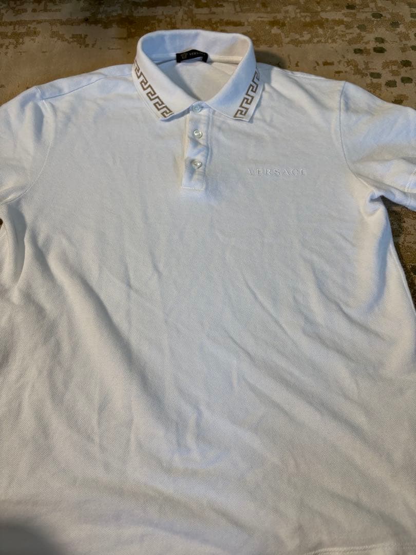 VERSACE ホワイト ポロシャツ L