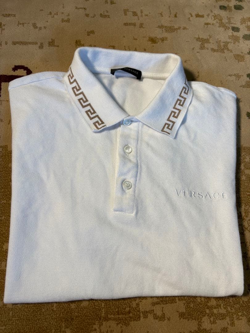 VERSACE ホワイト ポロシャツ L