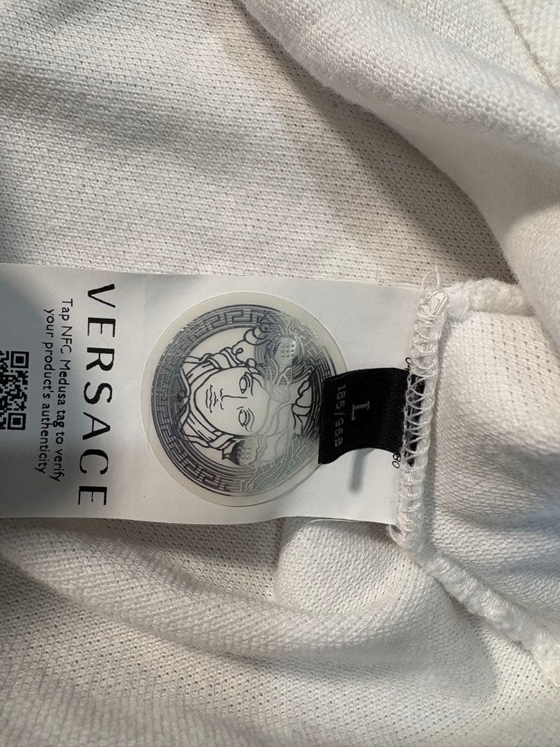 VERSACE ホワイト ポロシャツ L