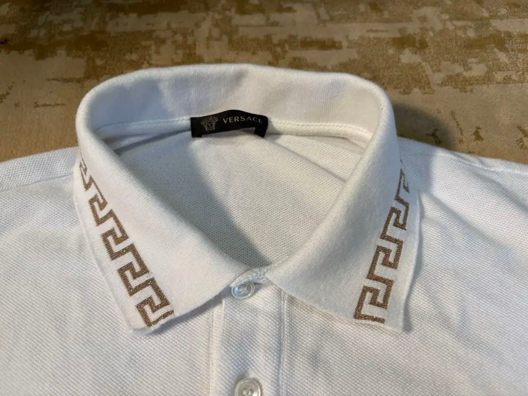 VERSACE ホワイト ポロシャツ L