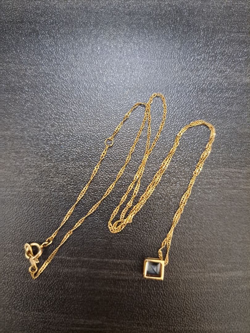 K14 アクアマリンネックレス　ゴールド